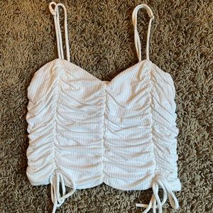 super cute white cropped top